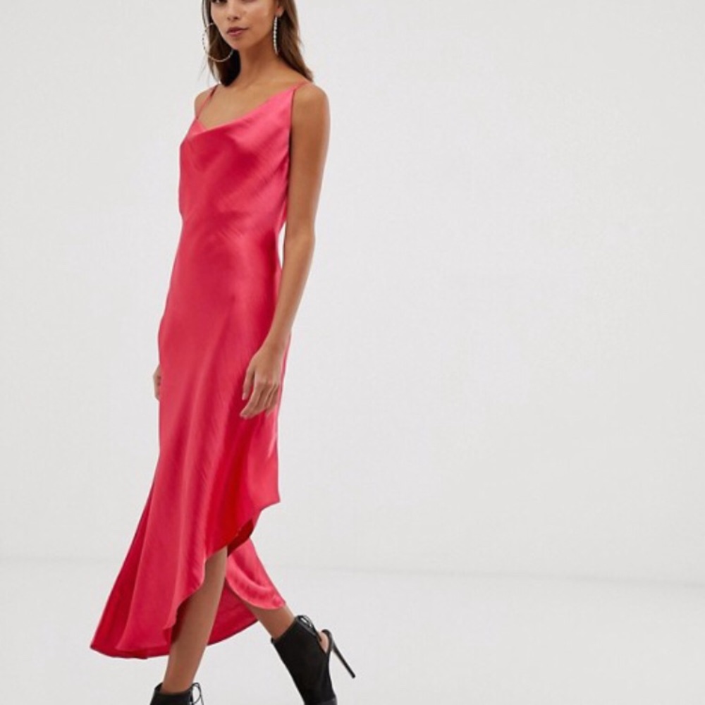 Asos design midi slip dress satin